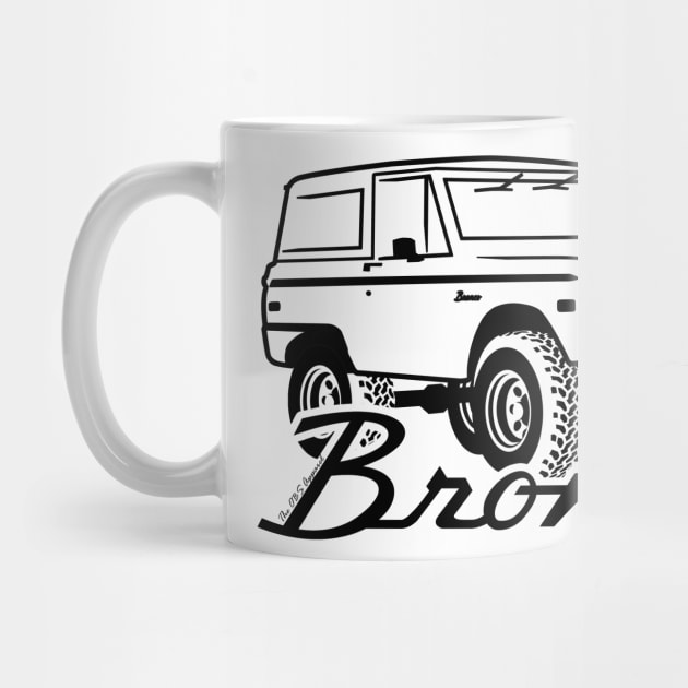 1966-1977 Ford Bronco Black Print w/tires by The OBS Apparel